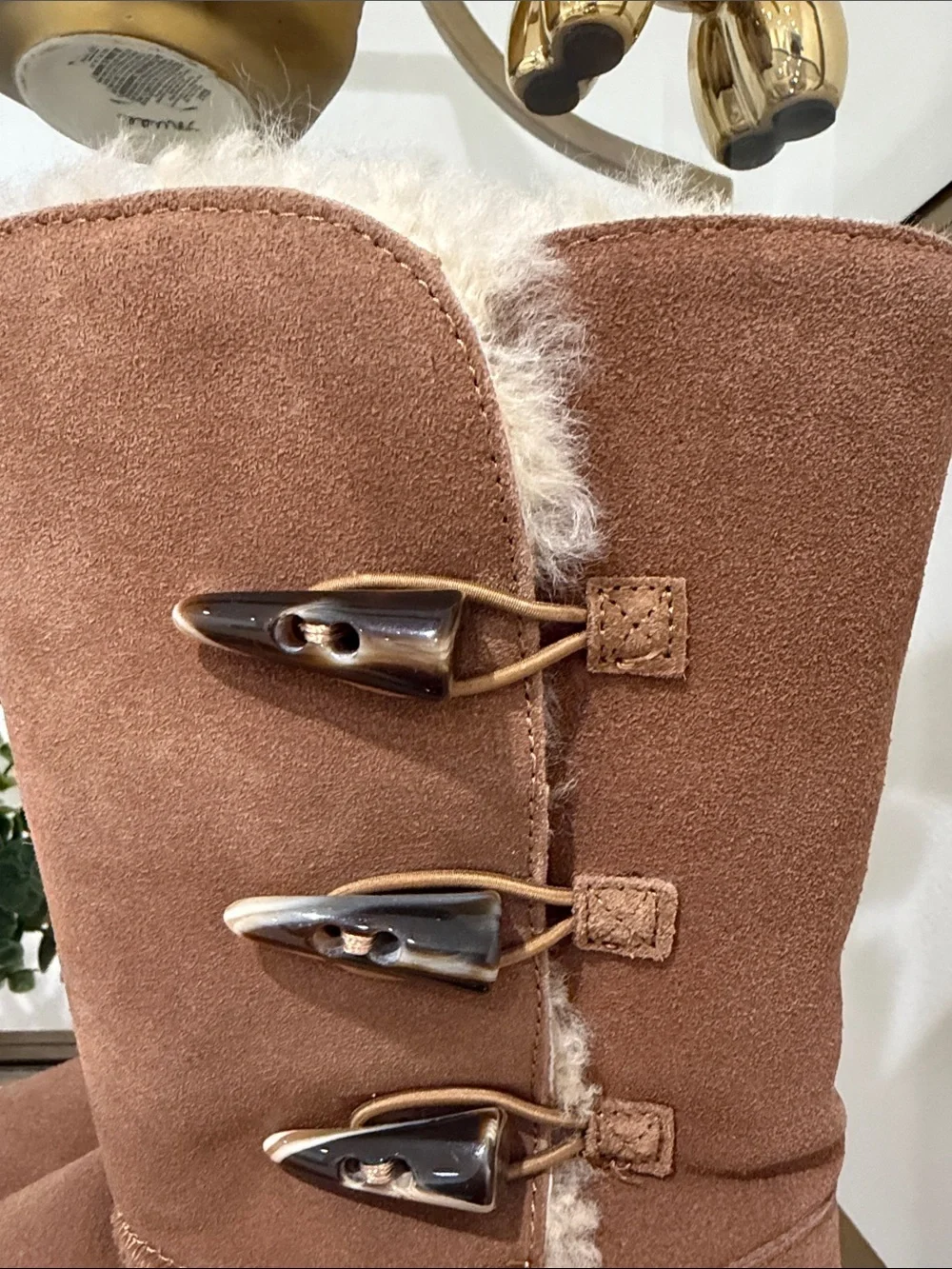 Bearpaw Chestnut Suede Shearling Winter Boots